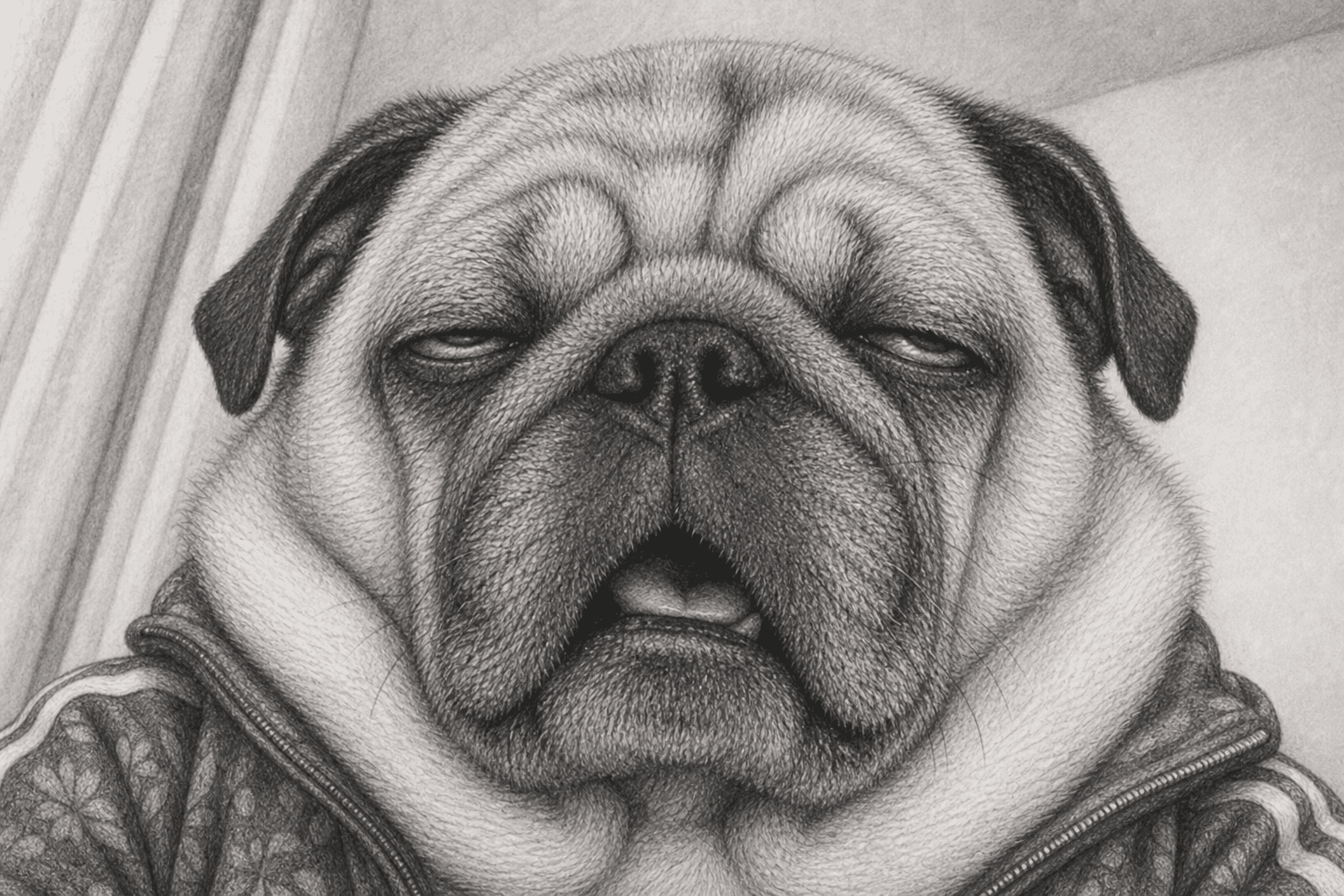 Puggsy melting into the couch, take two.