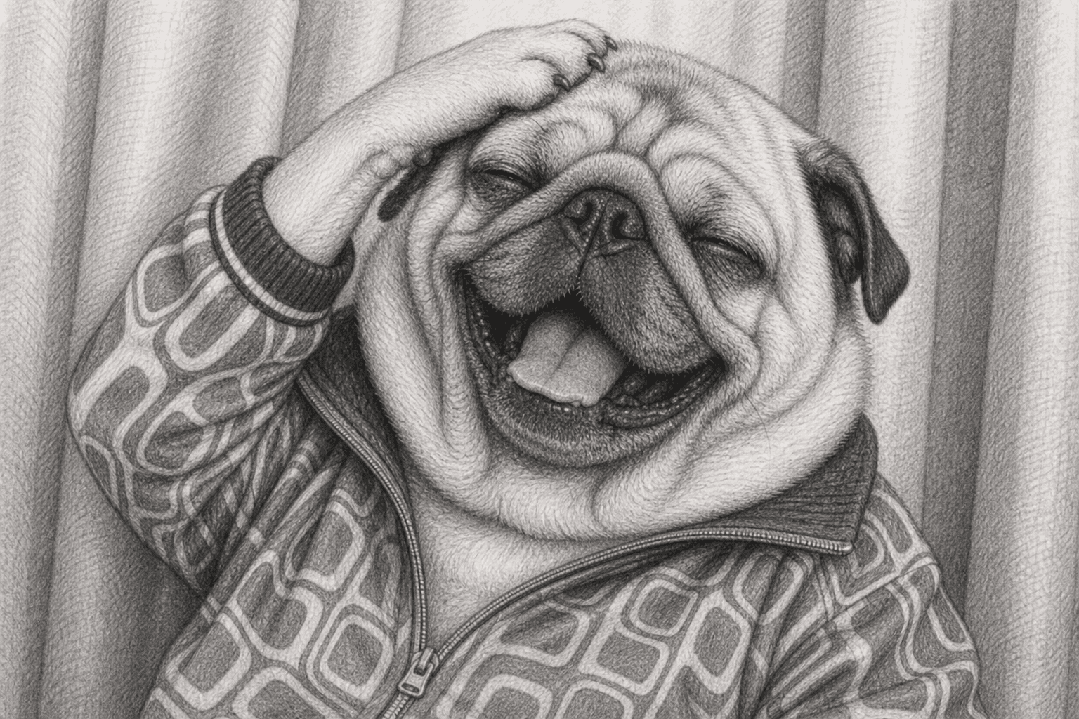 Puggsy giggling at nothing, take three.