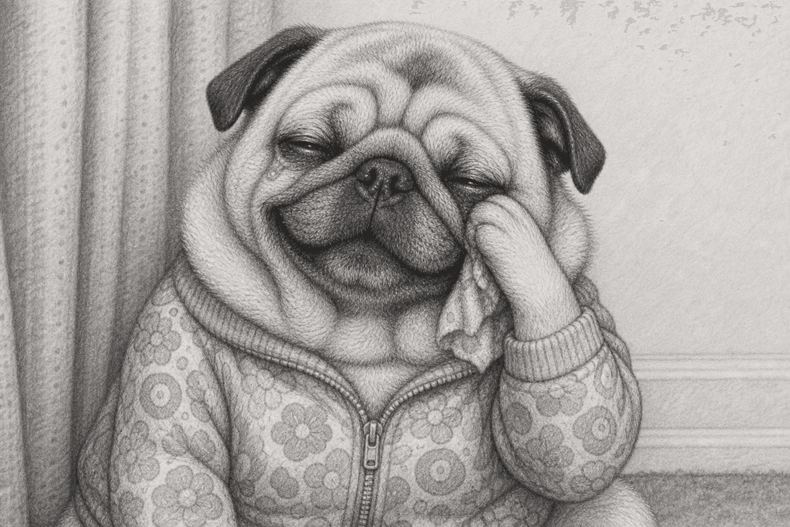Puggsy giggling at nothing, take four.