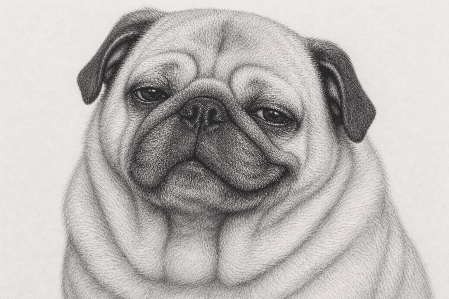 Puggsy mellow with a knowing smirk.